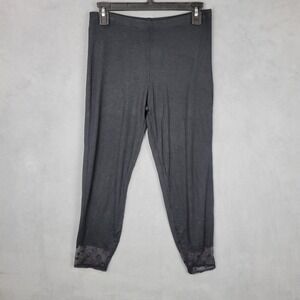 Comfy‎ USA Leggings Womens Medium Black Gray Mesh Polka Dot Cuff Made in USA